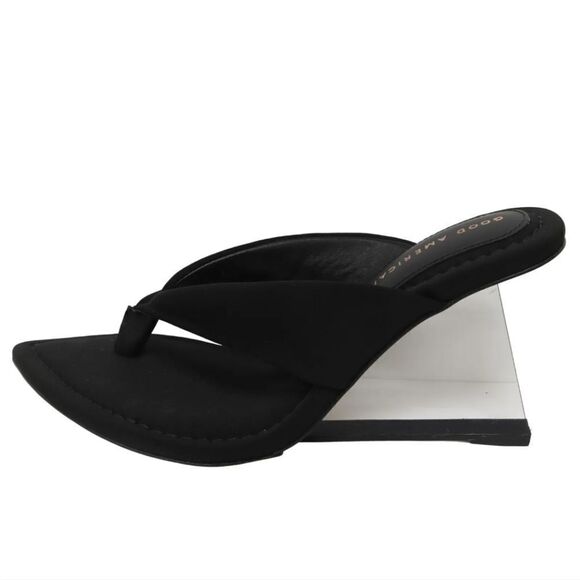 NIB Good American Neoprene Sandals Wedge Heel - Picture 3 of 16